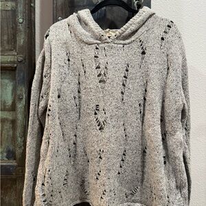 Lovestitch Distressed Gray Cowl Sweater